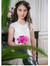 Cap Sleeves Ivory Lace Flower Girl Dress With Rose Lining Cap Sleeves Ivory Lace Flower Girl Dress With Rose Lining